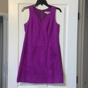 loft Ann Taylor dress size 2 p 2p purple with pockets shift dress